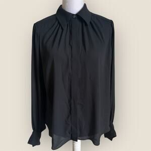 Louis Vuitton Black Long Sleeve button up uniform blouse women’s top size FR 36